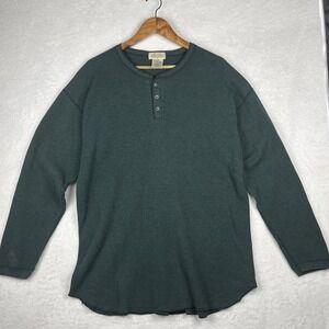 VTG St John's Bay Green Sweater XL‎ Made in USA 1/4 Button Up Sweatshirt